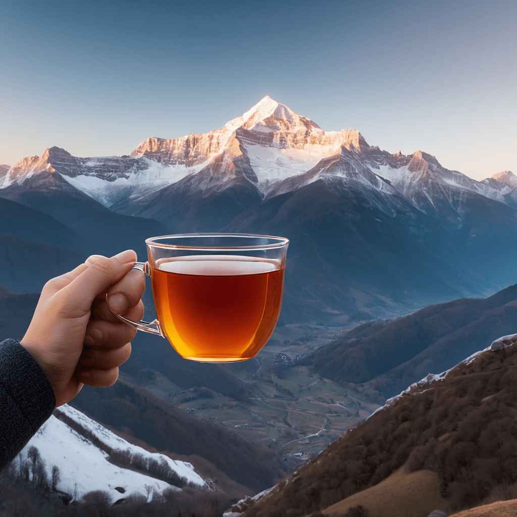 Person holding a glass of Nepali Tea