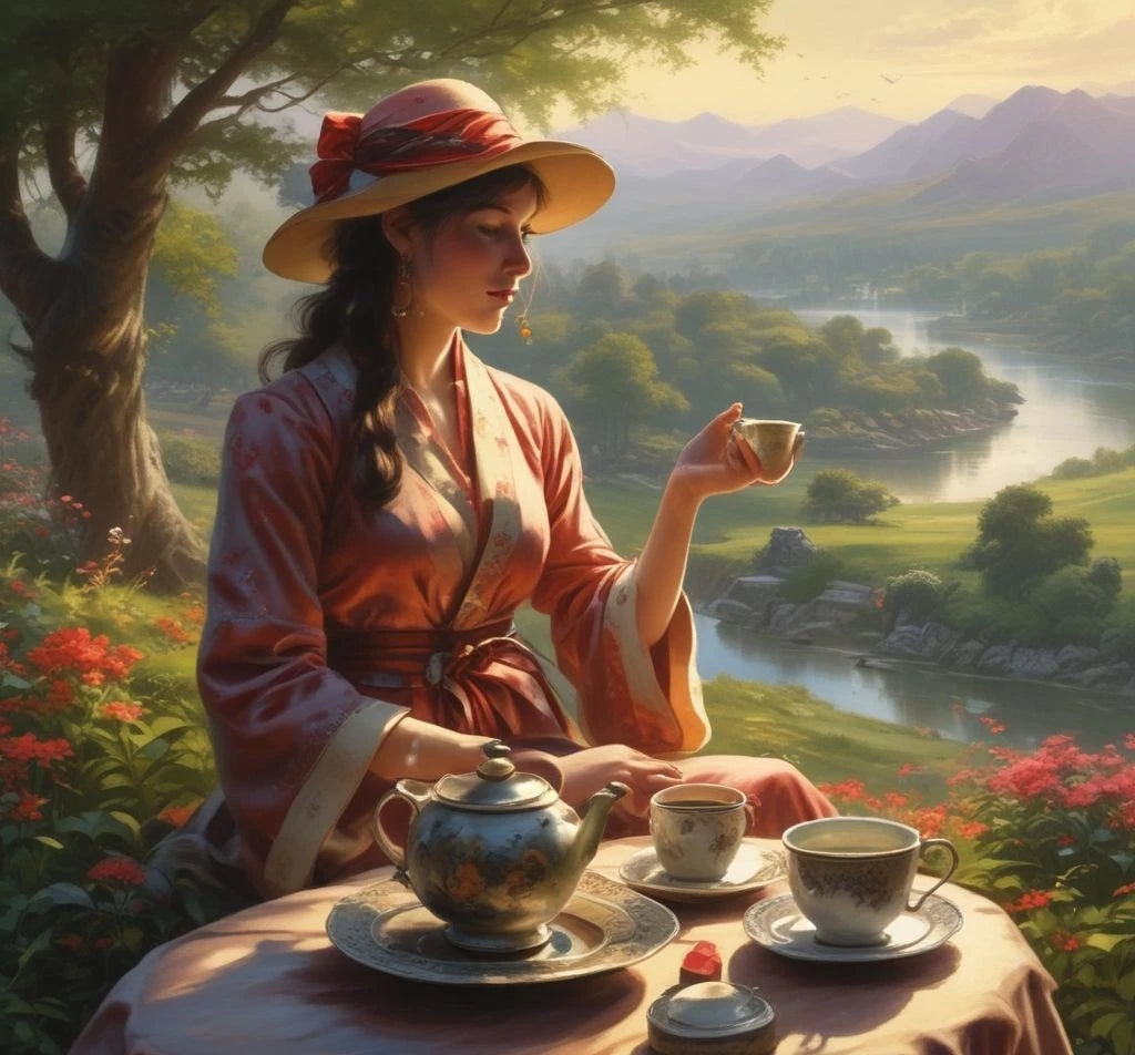 best tea in the world- A female enjoying tea drinking 