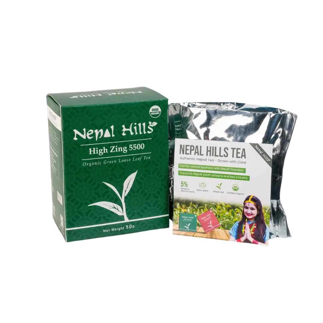 Nepal Hills Tea - Nepali Green Tea and its Packet