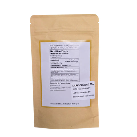 Dark Oolong Tea packaging back — Stone Fruit Nepal Oolong | Nepal Hills Tea — 5